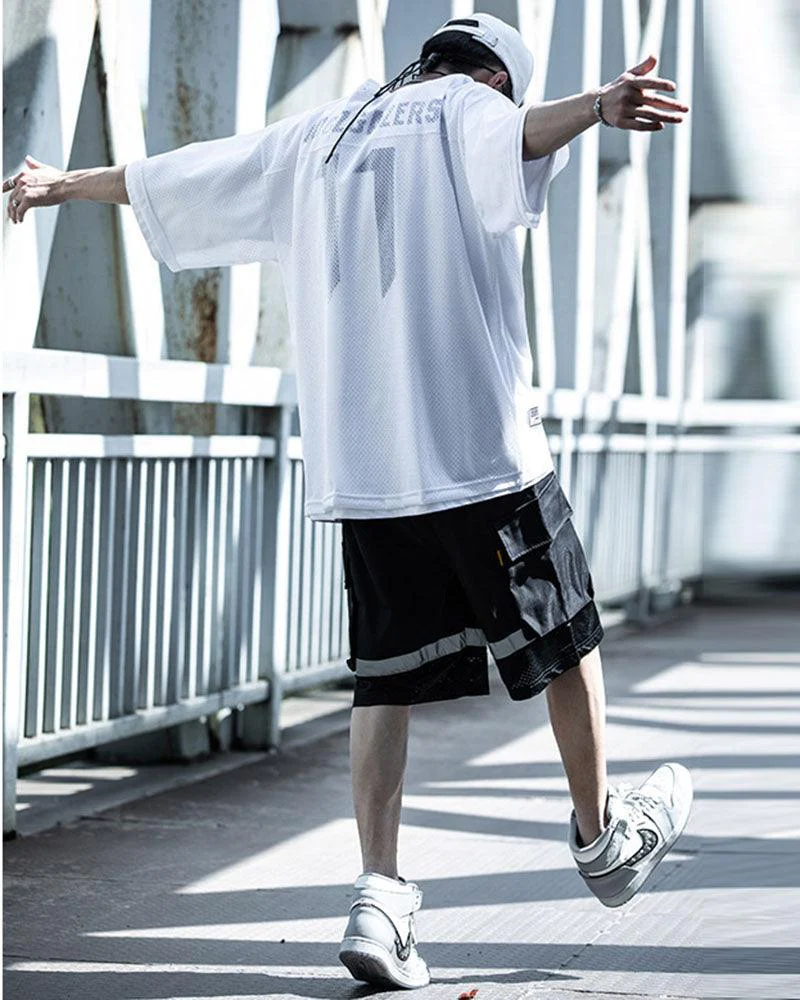 Fake Two-piece Mesh Techwear T-Shirt - Image 11