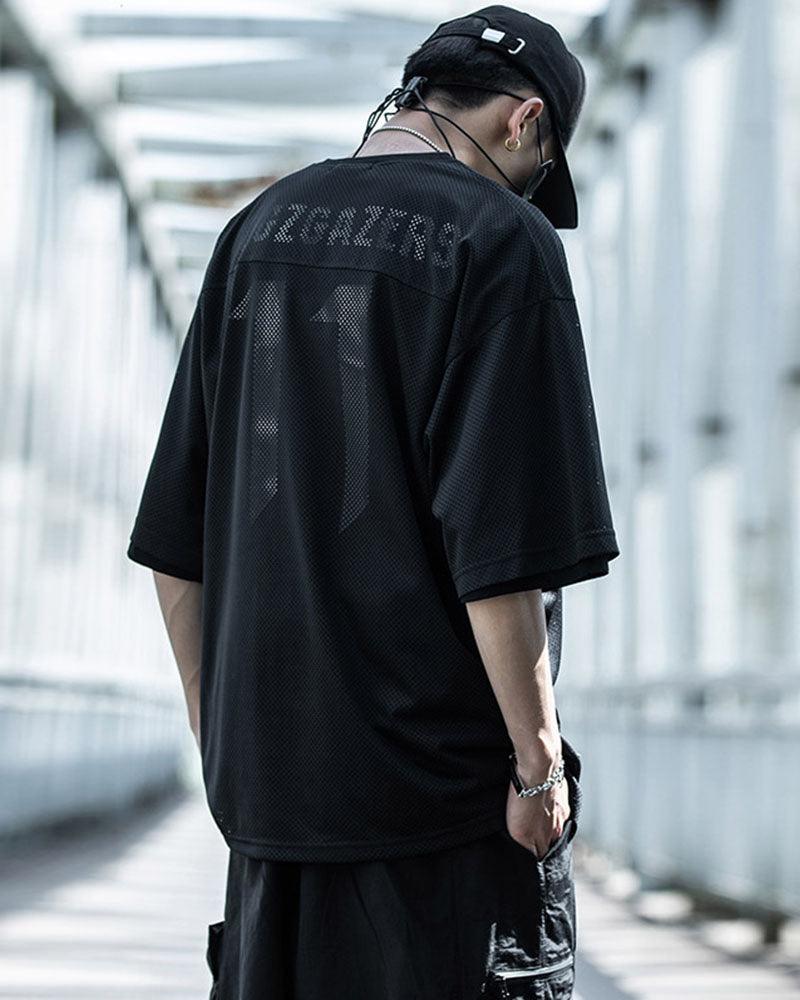 Fake Two-piece Mesh Techwear T-Shirt - Image 5