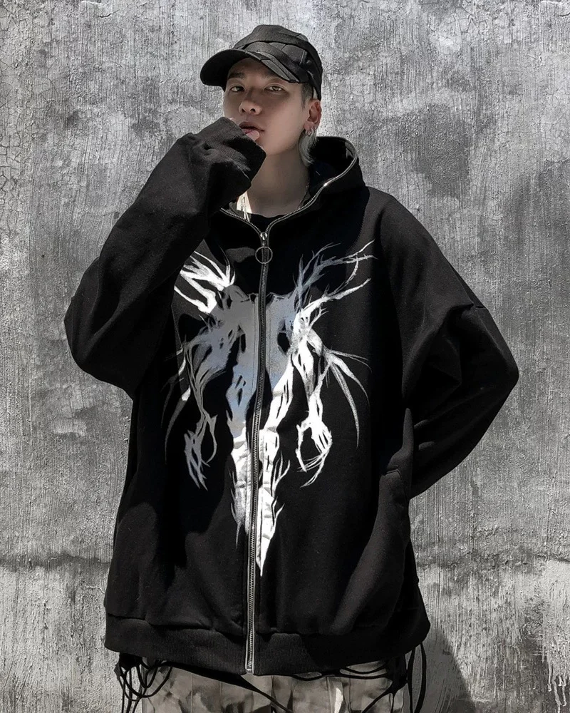 Streetwear Full Zip Thick Hoodie Jacket - Image 3