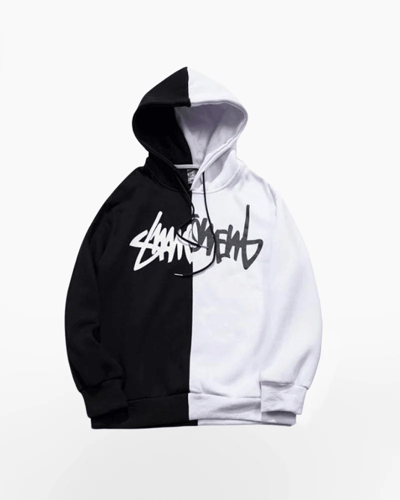 Techwear Claw Marks Black and White Hoodie - Image 3