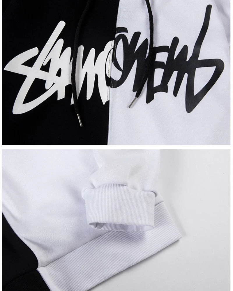 Techwear Claw Marks Black and White Hoodie - Image 9