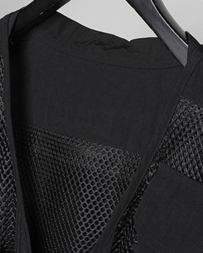 Techwear Fishnet Cargo Vest - Image 11