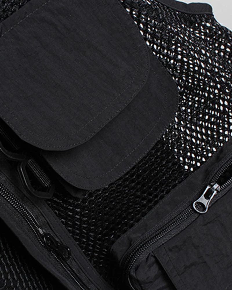 Techwear Fishnet Cargo Vest - Image 15
