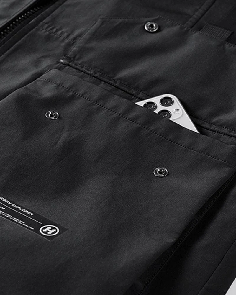 Techwear Futuristic Short Sleeve Hooded Jacket - Image 14