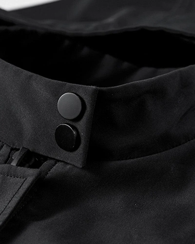 Techwear Futuristic Short Sleeve Hooded Jacket - Image 15