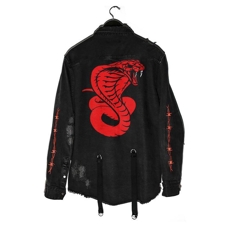 Techwear Harajuku Horns Denim Jacket - Image 5