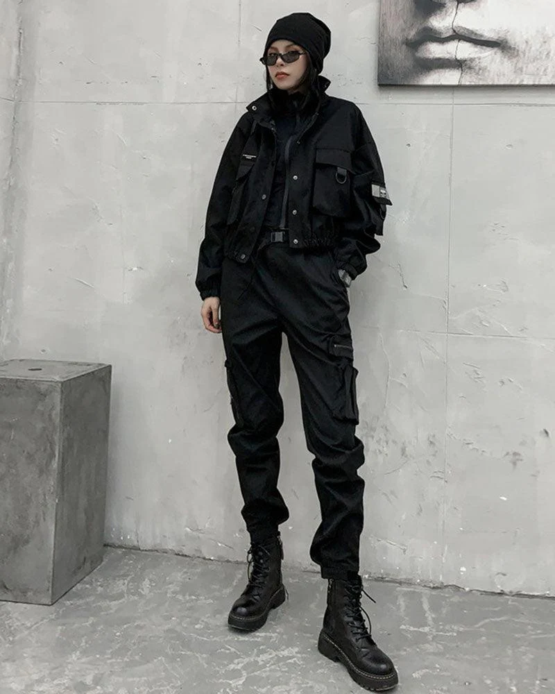 Techwear Outfits Black Jacket And Pants Set(Sold Separately) - Image 10