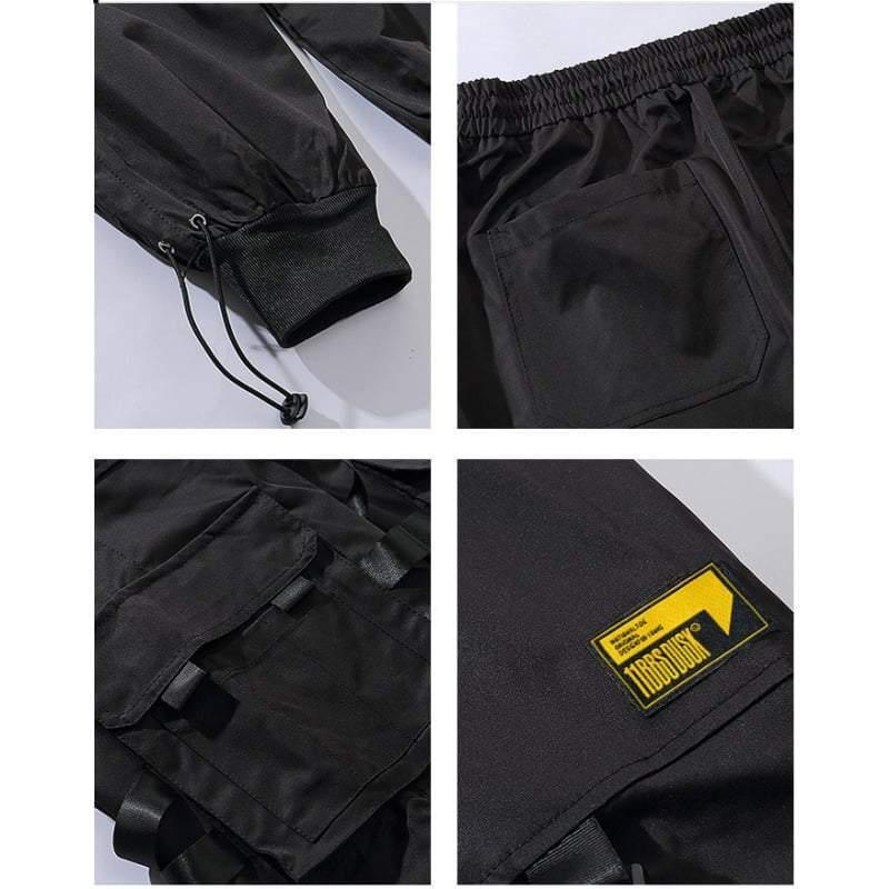 Techwear Street Style Black Cargo Jogger Pants - Image 10