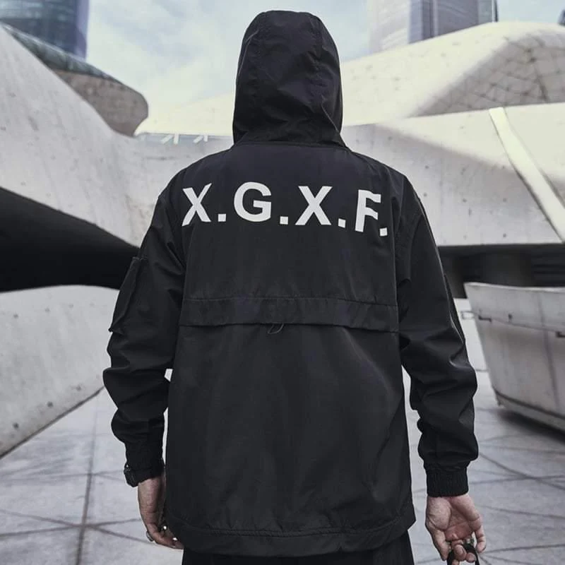 Techwear Streetwear Big Pocket Hooded Jacket - Image 5