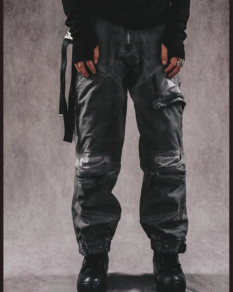 Wasteland Wear 3D Cut Distressed Double-Layer Cargo Pants - Image 12