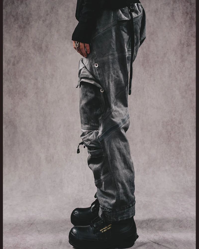 Wasteland Wear 3D Cut Distressed Double-Layer Cargo Pants - Image 13