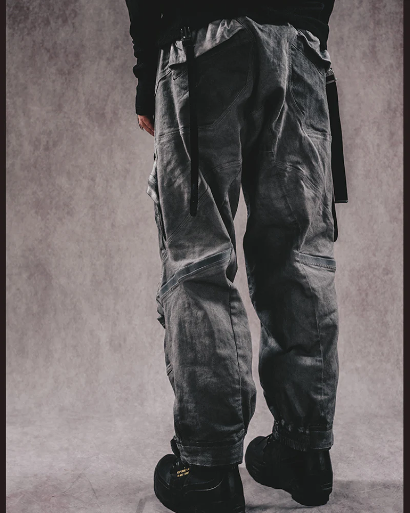 Wasteland Wear 3D Cut Distressed Double-Layer Cargo Pants - Image 14