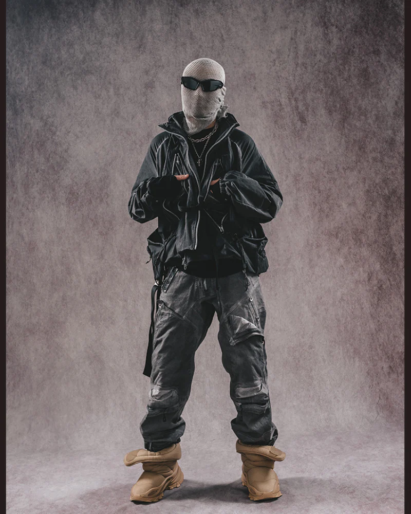 Wasteland Wear 3D Cut Distressed Double-Layer Cargo Pants - Image 15