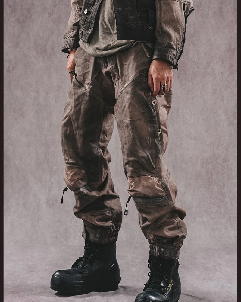 Wasteland Wear 3D Cut Distressed Double-Layer Cargo Pants - Image 3