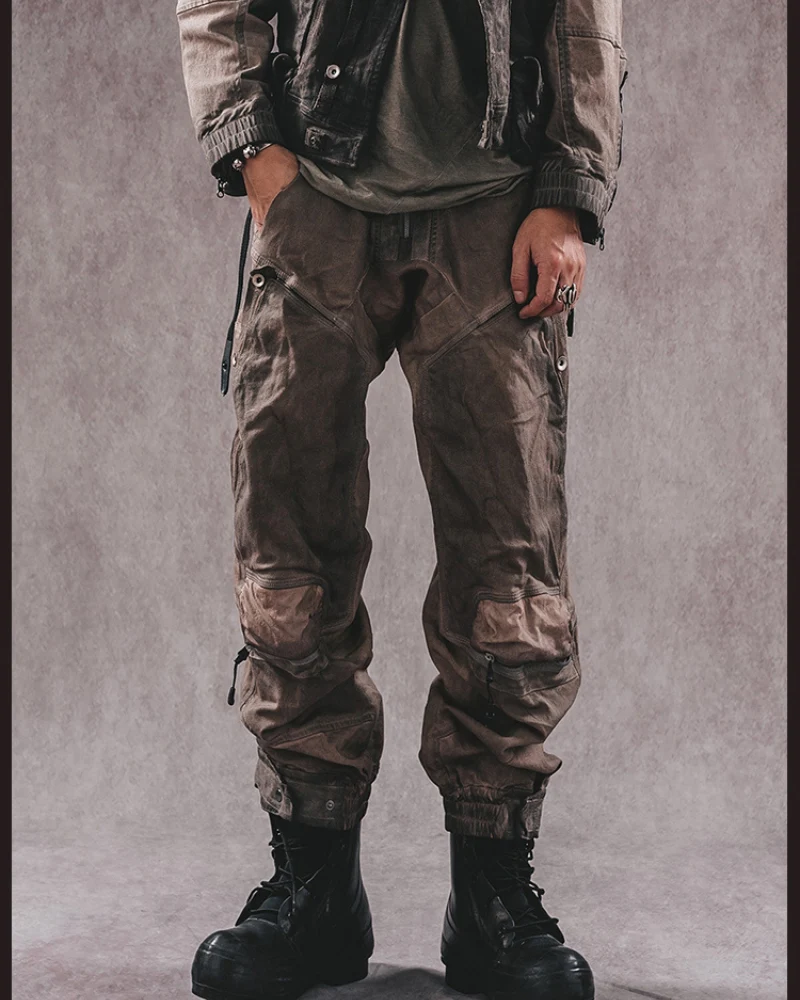 Wasteland Wear 3D Cut Distressed Double-Layer Cargo Pants - Image 5