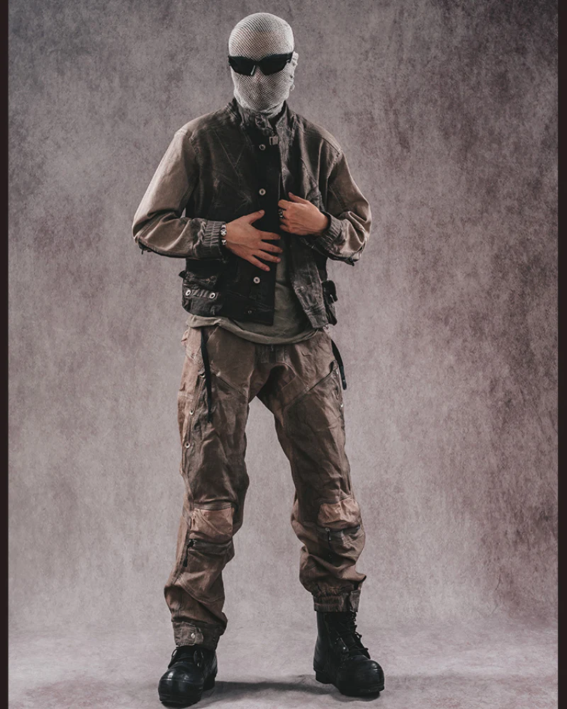 Wasteland Wear 3D Cut Distressed Double-Layer Cargo Pants - Image 6