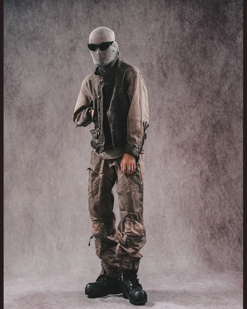 Wasteland Wear 3D Cut Distressed Double-Layer Cargo Pants - Image 8