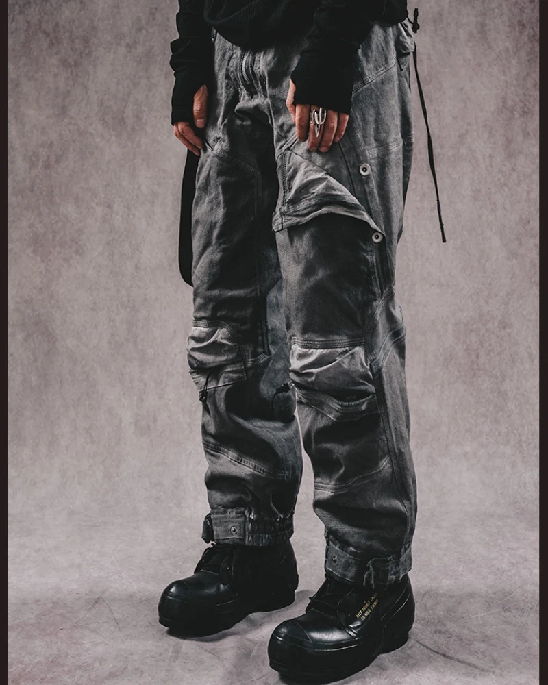Wasteland Wear 3D Cut Distressed Double-Layer Cargo Pants - Image 9