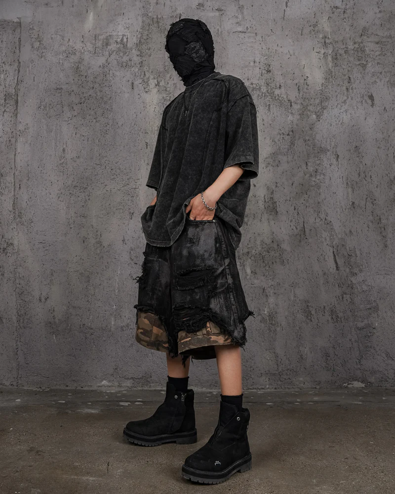 Wasteland Wear Distressed Vintage Camo Jorts - Image 6