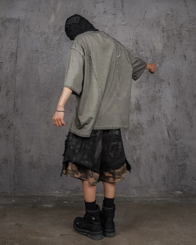 Wasteland Wear Distressed Vintage Camo Jorts - Image 8