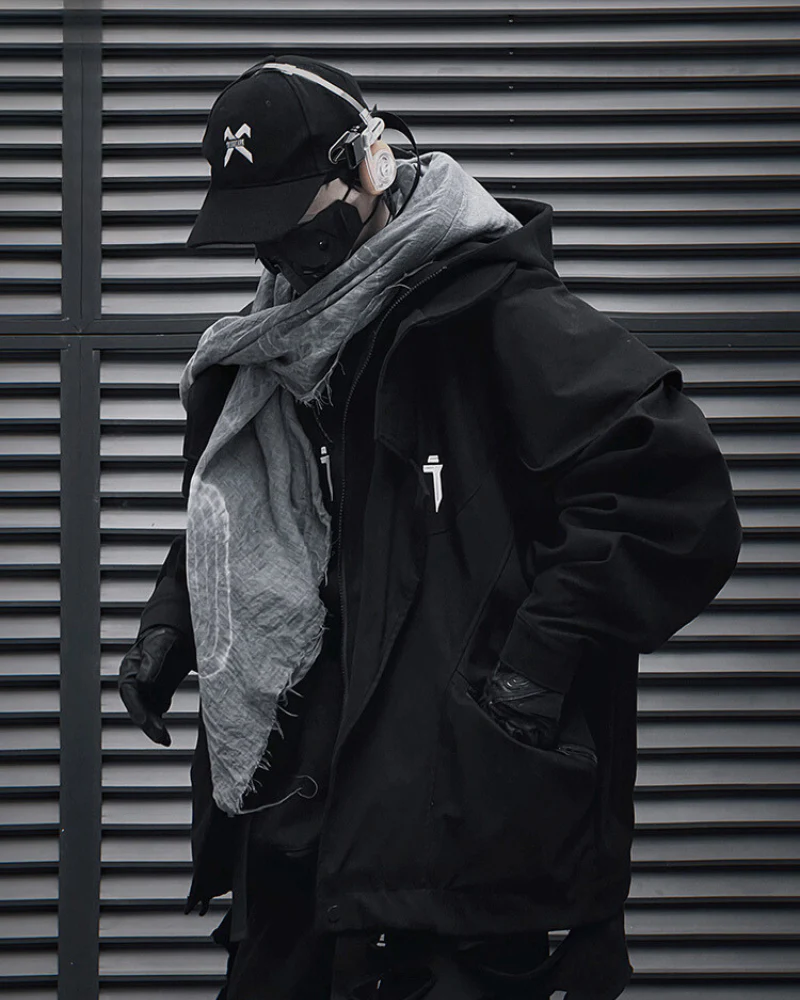 Wasteland Wear Torn Hem Fake Two-piece Unisex Jacket - Image 5